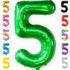 KatchOn, Big, Green Five Balloon Number - 40 Inch | Green Number 5 Balloon, 5th Birthday Decorations for Boys | Number Balloons for Happy Anniversary Decorations | Dinosaur birthday decorations view 1