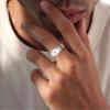 HUASAI Anxiety Ring for Women Fidget Band Ring Moon Sun Star Spinner Rings Stress Relief Rings for Meditation Anti Anxiety Rotating Ring(Cross-R-8) view 3