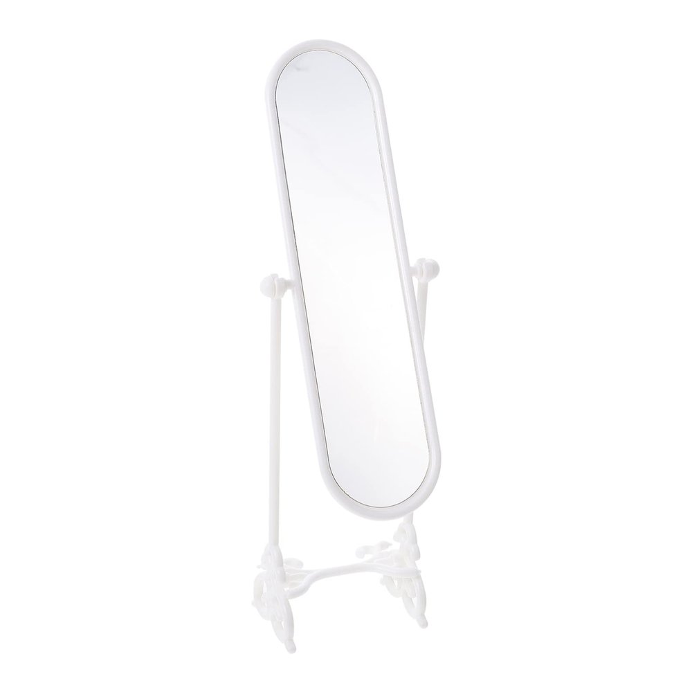 ARTIBETTER Miniature Dressing Mirror Rotatory Dollhouse Accessory Small House Decor 10.43X3.34X1.88In Doll Bedroom Furniture Mini Mirror