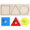 1 Set Wooden Shape Peg Puzzle Montessori Geometric Panel Wood Knob Board Colorful Sorting Puzzle for Early Education Math Recognition Toy view 1