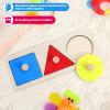 1 Set Wooden Shape Peg Puzzle Montessori Geometric Panel Wood Knob Board Colorful Sorting Puzzle for Early Education Math Recognition Toy view 3