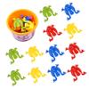 Kisangel 12pcs Plastic Jumping Frogs, Finger Pressing Bouncing Frog Toy with Bucket for Kids Easter Birthdays Party Favors, Mixed Color view 1