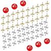 Legigo Retro Jacks Game- 60 PCS Metal Jax Game with 6 PCS Red Rubber Balls view 1