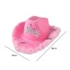 Ruluti Pink Red Cowboy Hat Blinking Crown Tiara Cowgirl Princess Hat Holiday Costume Party Supply view 4