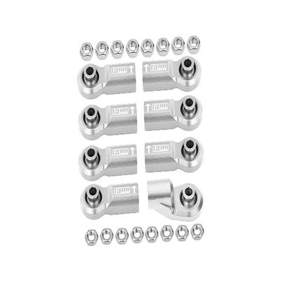 Front Link Bar Aluminum Ball Ends For Axial 1/6 SCX6 Jeep JLU Wrangler AXI05000-8Pc Set Silver