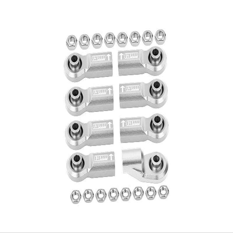 Front Link Bar Aluminum Ball Ends For Axial 1/6 SCX6 Jeep JLU Wrangler AXI05000-8Pc Set Silver