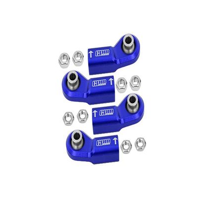 Front Steering Tie Rod Aluminum Ball Ends For Axial 1/6 SCX6 Jeep JLU Wrangler AXI05000-4Pc Set Blue