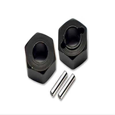 GPM For Losi 1/18 Mini-T 2.0 2WD Stadium Truck Upgrade Parts Aluminum Rear Wheel Hex Adapters 5mm Thick - 4Pc Set Black
