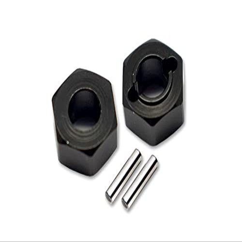GPM For Losi 1/18 Mini-T 2.0 2WD Stadium Truck Upgrade Parts Aluminum Rear Wheel Hex Adapters 5mm Thick - 4Pc Set Black