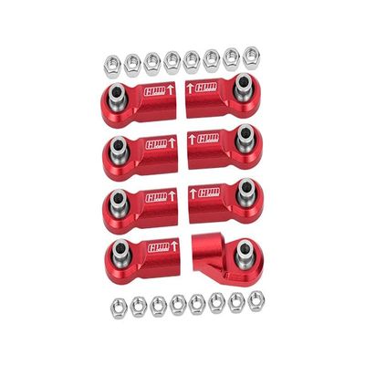 Front Link Bar Aluminum Ball Ends For Axial 1/6 SCX6 Jeep JLU Wrangler AXI05000-8Pc Set Red