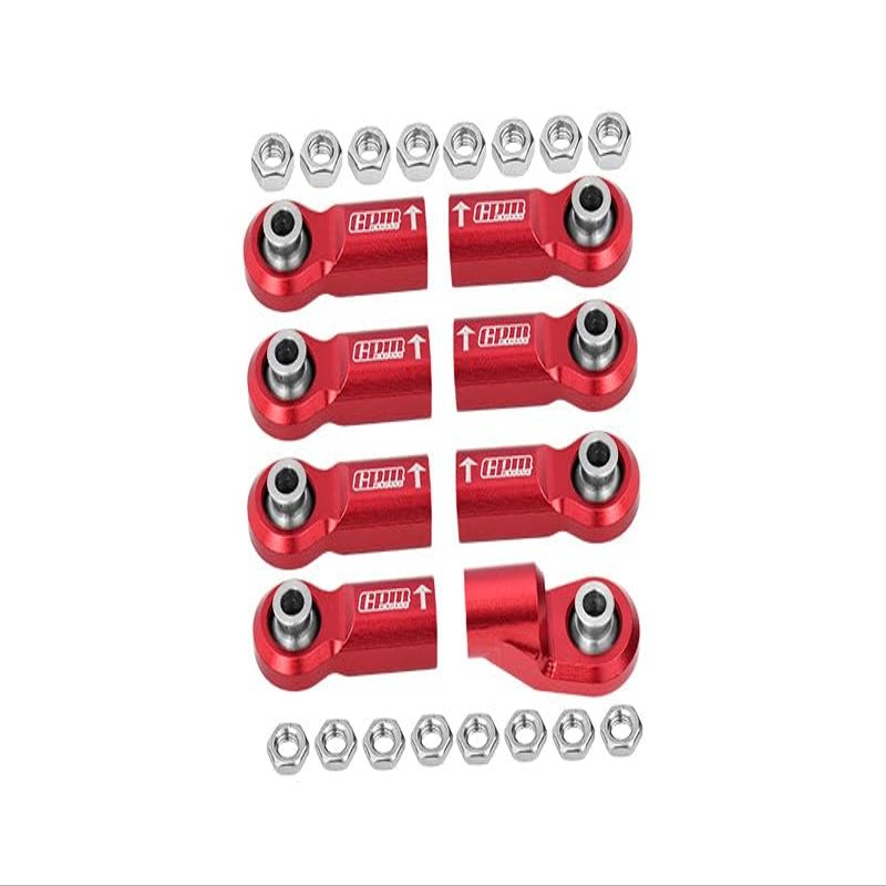 Front Link Bar Aluminum Ball Ends For Axial 1/6 SCX6 Jeep JLU Wrangler AXI05000-8Pc Set Red