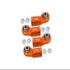 Front Steering Tie Rod Aluminum Ball Ends For Axial 1/6 SCX6 Jeep JLU Wrangler AXI05000-4Pc Set Orange view 1