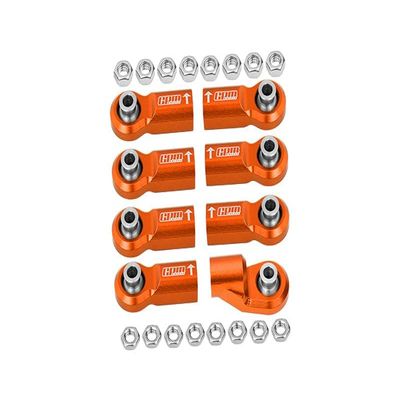 Front Link Bar Aluminum Ball Ends For Axial 1/6 SCX6 Jeep JLU Wrangler AXI05000-8Pc Set Orange