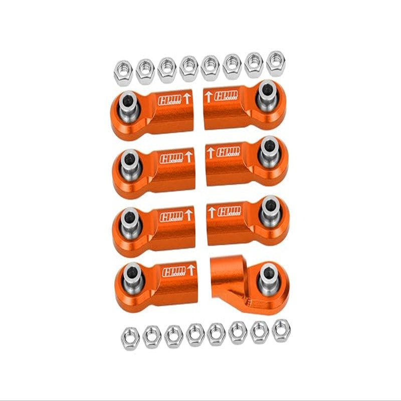 Front Link Bar Aluminum Ball Ends For Axial 1/6 SCX6 Jeep JLU Wrangler AXI05000-8Pc Set Orange