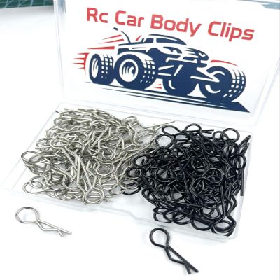 130PCS RC Car Body Clips R Pins Universal Silver and Black for All 1/10 Scale Traxxas Redcat HPI Axial HSP 1/8 1/10 1/12 RC Car Truck Buggy Shell Body Clips Pins RC Vehicles Replacement Parts