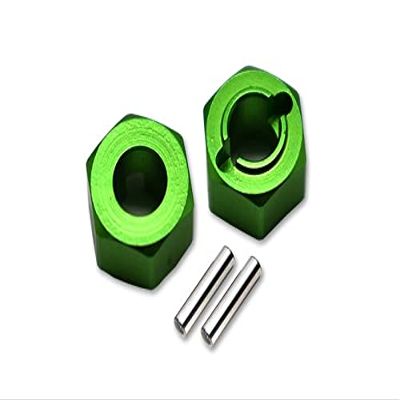 GPM For Losi 1/18 Mini-T 2.0 2WD Stadium Truck Upgrade Parts Aluminum Rear Wheel Hex Adapters 5mm Thick - 4Pc Set Green