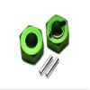 GPM For Losi 1/18 Mini-T 2.0 2WD Stadium Truck Upgrade Parts Aluminum Rear Wheel Hex Adapters 5mm Thick - 4Pc Set Green view 1