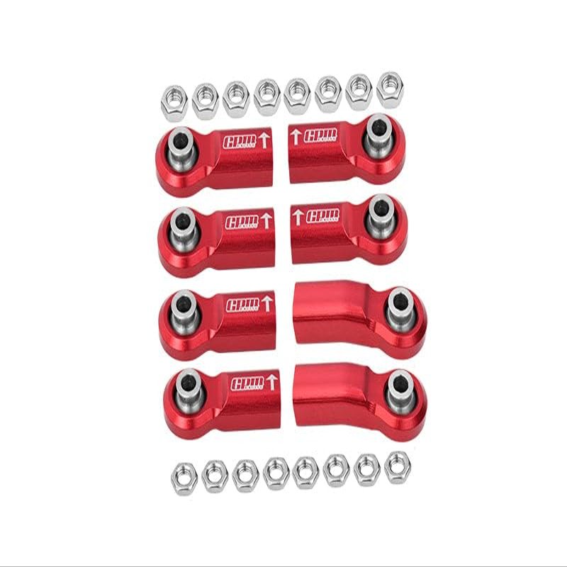Rear Link Bar Aluminum Ball Ends For Axial 1/6 SCX6 Jeep JLU Wrangler AXI05000-8Pc Set Red