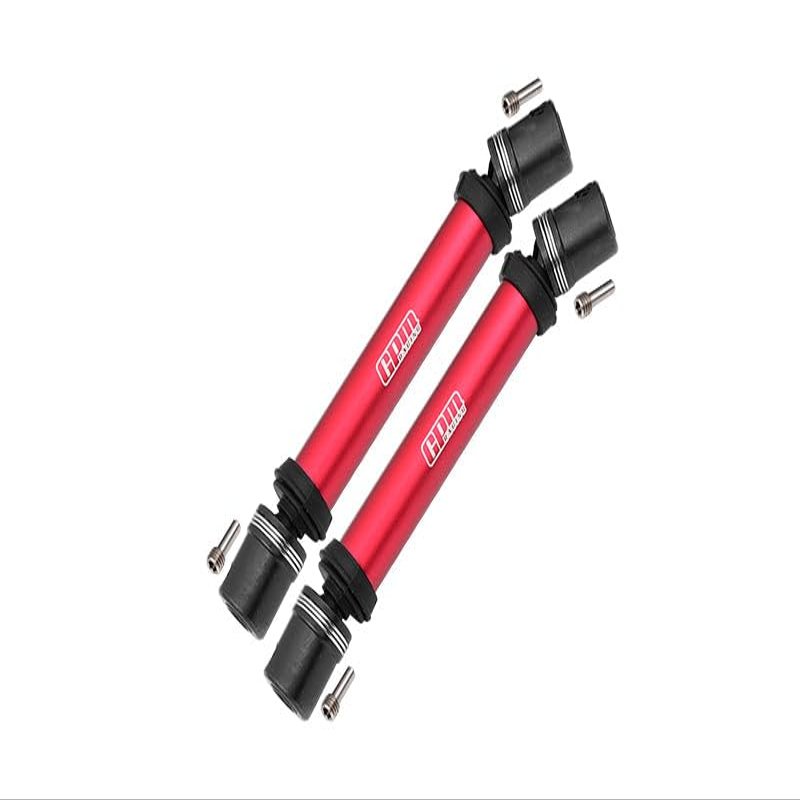 Steel + Aluminum Front+Rear Universal CVD Drive Shaft For Losi 1:8 LMT 4WD Solid Axle Monster Truck LOS04022 / LMT Grave Digger/Son-uva Digger LOS04021 Upgrades - 10Pc Set Red