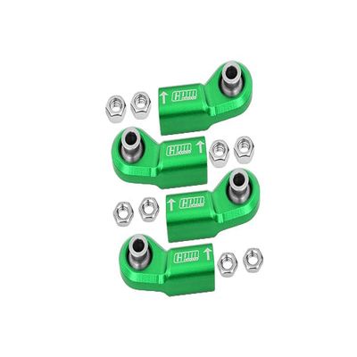 Front Steering Tie Rod Aluminum Ball Ends For Axial 1/6 SCX6 Jeep JLU Wrangler AXI05000-4Pc Set Green