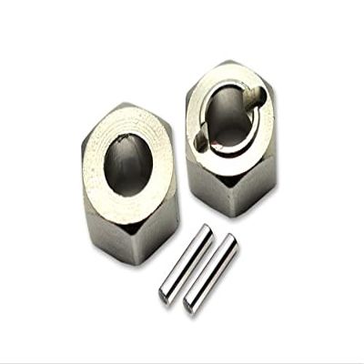 GPM For Losi 1/18 Mini-T 2.0 2WD Stadium Truck Upgrade Parts Aluminum Rear Wheel Hex Adapters 5mm Thick - 4Pc Set Silver