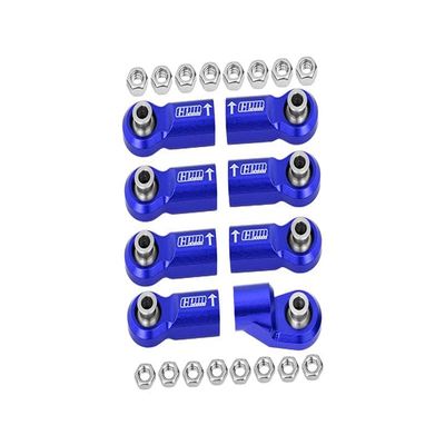 Front Link Bar Aluminum Ball Ends For Axial 1/6 SCX6 Jeep JLU Wrangler AXI05000-8Pc Set Blue