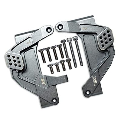 Aluminum Front Adjustable Damper Mount For Axial 1/6 SCX6 Jeep JLU Wrangler AXI05000-13Pc Set Gray Silver