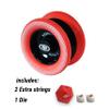 Yomega Xodus II YoYo Includes Roller Bearing Technology, Rubber Rims and Wing Shape Design  Professional Responsive YoYos Intermediate Level Play (Black Red) view 3