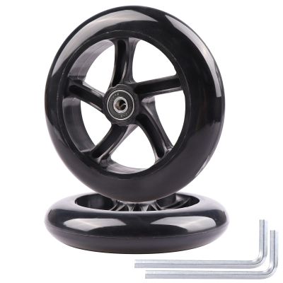 Gladeer 5.5 Inch / 142mm Front Replacement wheels with Bearings for Wiggle Swing Scooter Kick Push Scooter (2-Pack)