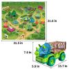 TEMI Dinosaur Truck Toy for Kids 3-5 Years, Triceratops Transport Car Carrier with 8 Dino Figures, Activity Play Mat, Dino Eggs and Trees, Capture Jurassic Dinosaurs Play Set for Boys and Girls view 2