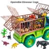 TEMI Dinosaur Truck Toy for Kids 3-5 Years, Triceratops Transport Car Carrier with 8 Dino Figures, Activity Play Mat, Dino Eggs and Trees, Capture Jurassic Dinosaurs Play Set for Boys and Girls view 3