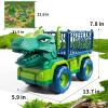 TEMI Dinosaur Truck Toys for Kids 3-5 Years, Tyrannosaurus Transport Car Carrier Truck with 8 Dinosaur Figures, Activity Play Mat, Dinosaur Eggs, Trees, Capture Jurassic Play Set for Boys and Girls view 2
