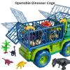 TEMI Dinosaur Truck Toys for Kids 3-5 Years, Tyrannosaurus Transport Car Carrier Truck with 8 Dinosaur Figures, Activity Play Mat, Dinosaur Eggs, Trees, Capture Jurassic Play Set for Boys and Girls view 4