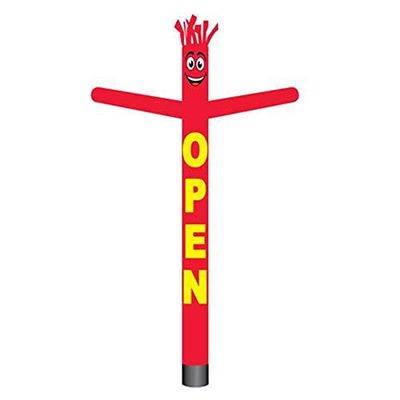 Global Advertising Solutions Open Red Inflatable Tube Man Guy 20ft Air Powered Dancer Body Complete with 1HP 2 Speed Air Blower
