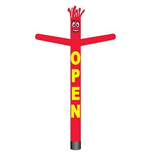 Global Advertising Solutions Open Red Inflatable Tube Man Guy 20ft Air Powered Dancer Body Complete with 1HP 2 Speed Air Blower