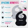 ToeZee Silicone Bibs for babies - Food Grade, BPA Free Material | Easy to Wipe and Clean | Adjustable Size view 3