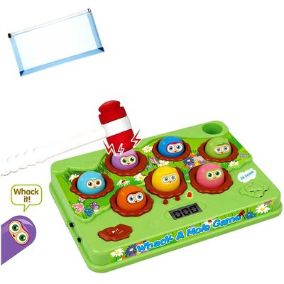 Omura Playset | Whack-A-Mole Electronic Toy Arcade Game | Bonus: Multi-Purpose #10 Size Pouch (Color May Vary)
