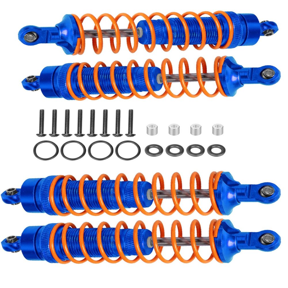 4PCS Full Aluminum Front Rear Shocks Upgrade Parts for 1/10 Big Rock/Senton 550/Granite 550/ Vorteks 550 4X4, 1/10 Typhon 4X4 RC Truck,Big Bore Hops Up RC Shocks(NavyBlue)