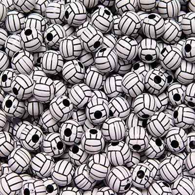 60pc Volleyball Beads for School Sports Jewelry Necklaces Bracelets Kids Crafts | Art Craft Supply by Byndgreenstore