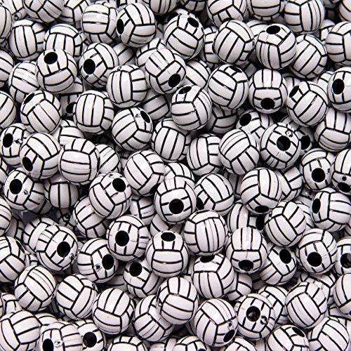 60pc Volleyball Beads for School Sports Jewelry Necklaces Bracelets Kids Crafts | Art Craft Supply by Byndgreenstore