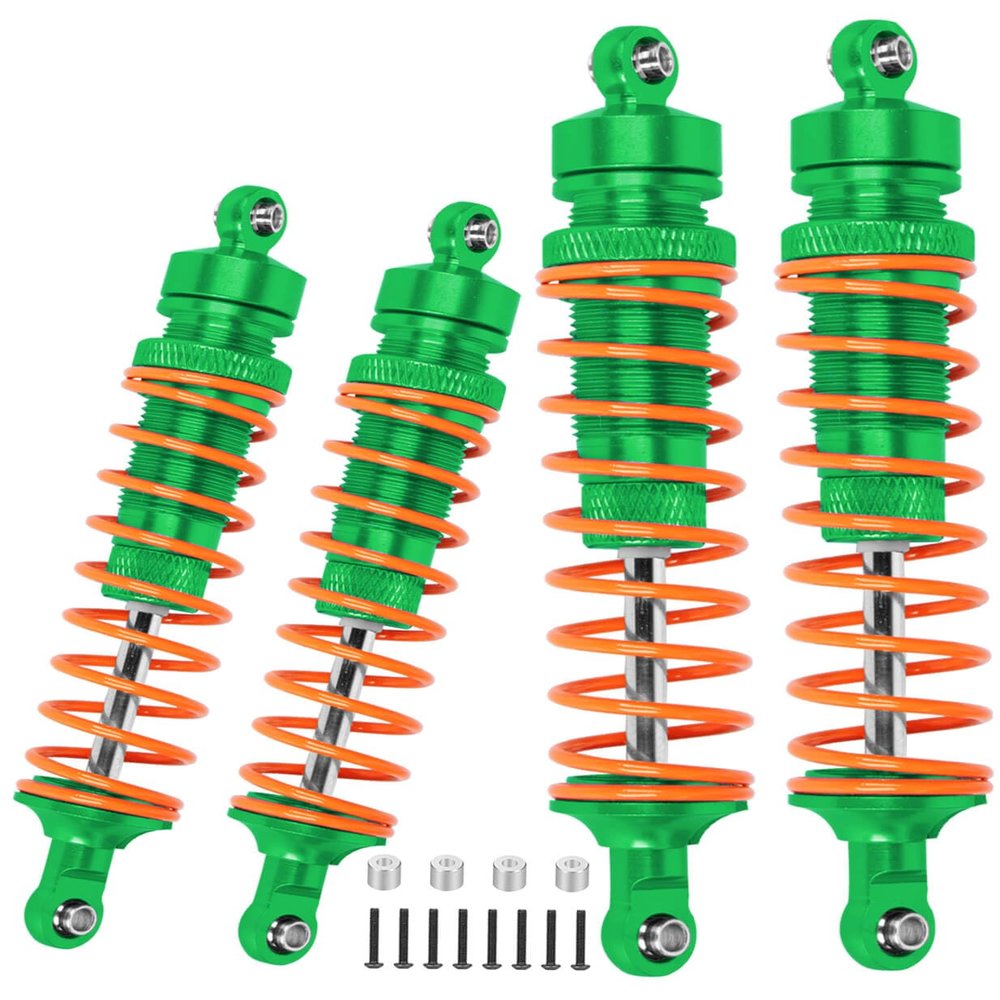 ARRCat Big Bore RC Shock for Slash 4WD 4x4 Upgrades Parts, 1/10 Stampede 4WD 4x4,Hoss 4WD 4x4,Rustler 4WD 4x4,4PCS Aluminum Full Metal Front Rear Shocks Absorber,Replace 5862,Green