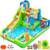 FBSPORT Inflatable Bounce House, 9 in 1 Water Slide with Blower, Bouncy House for Kids Indoor Outdoor Wet Dry Combo Water Bounce House with Football Shooting, Water Gun, Splash Pool, Bounce Area, Hose view 1