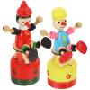 FOMIYES 2Pcs Clown Figurines - Colorful Wooden Finger Puppet Toys for Home Decoration, 4.33 Inch Desktop Ornaments view 1