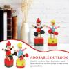 FOMIYES 2Pcs Clown Figurines - Colorful Wooden Finger Puppet Toys for Home Decoration, 4.33 Inch Desktop Ornaments view 3