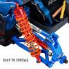 4PCS Full Aluminum Front Rear Shocks Upgrade Parts for 1/10 Big Rock/Senton 550/Granite 550/ Vorteks 550 4X4, 1/10 Typhon 4X4 RC Truck,Big Bore Hops Up RC Shocks(Red) view 3