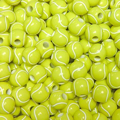 60pc Tennis Ball Beads for School Sports Jewelry Necklaces Bracelets Kids Crafts | Art Craft Supply by Byndgreenstore