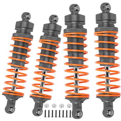 ARRCat Big Bore RC Shock for Slash 4WD 4x4 Upgrades Parts, 1/10 Stampede 4WD 4x4,Hoss 4WD 4x4Rustler 4WD 4x4,4PCS Aluminum Full Metal Front Rear Shocks Absorber,Replace 5862,Gray