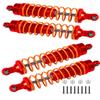 4PCS All Aluminum Front Rear RC Shocks Upgrade Parts for 1/10 Slash 4x4 Rustler 4X4 Stampede 4X4 Hoss 4X4, ARRCat Big Bore RC Shock Absorber Hops up,Replace 5862,Red view 1