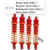 4PCS All Aluminum Front Rear RC Shocks Upgrade Parts for 1/10 Slash 4x4 Rustler 4X4 Stampede 4X4 Hoss 4X4, ARRCat Big Bore RC Shock Absorber Hops up,Replace 5862,Red view 2