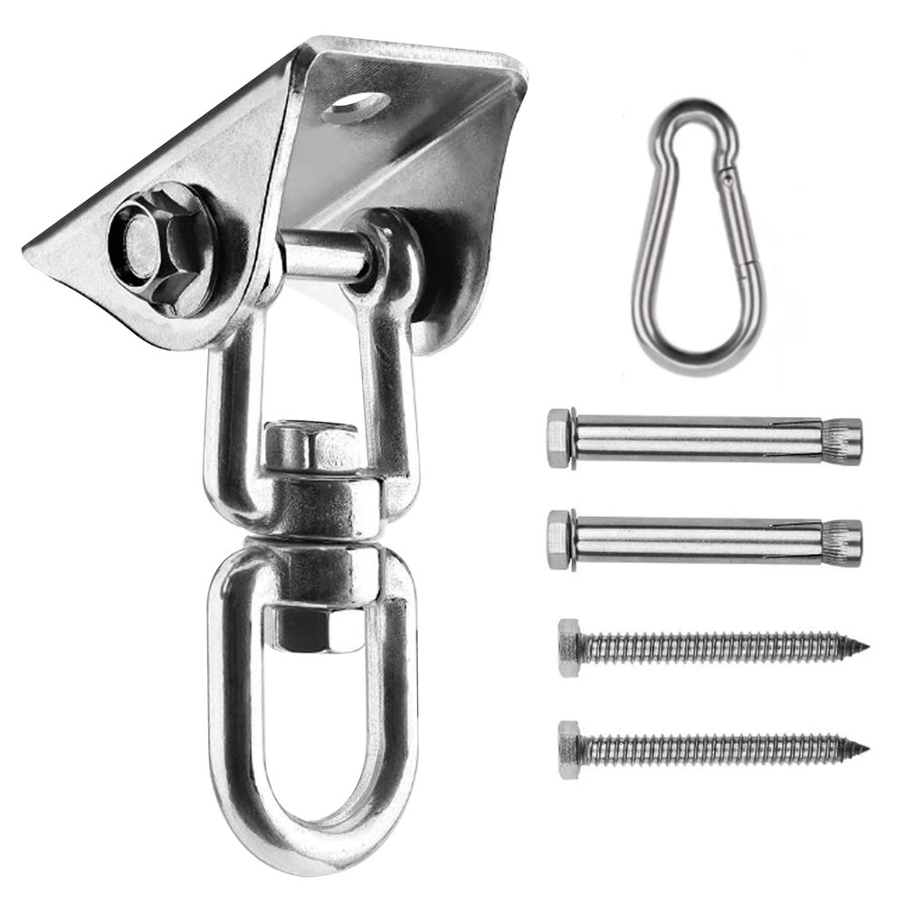 360Rotate Swing Hanger 1000 lb Capacity SUS304 Suspension Hooks with Bolt for Concrete Wooden Sets Playground Porch Indoor Outdoor Seat,Gym (1)